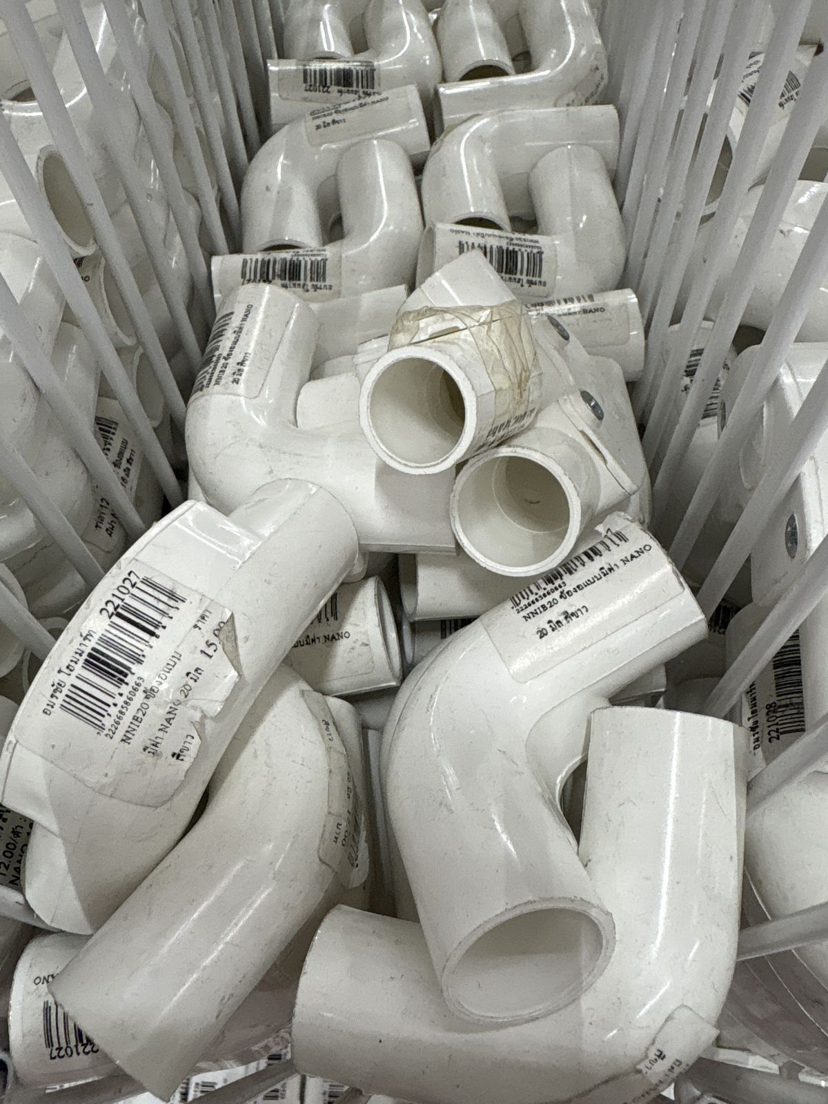 NNIE20 ข้องอแบบมีฝา NANO 20 มิล สีขาว 