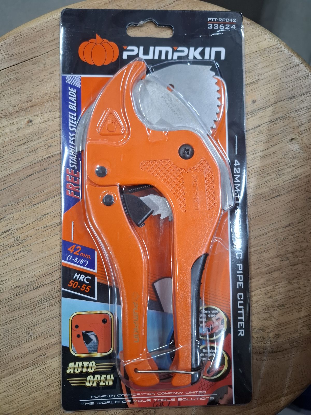 33624 กรรไกรตัดท่อPVC+ใบ รุ่นAUTO PTT-RPC42  PUMPKIN