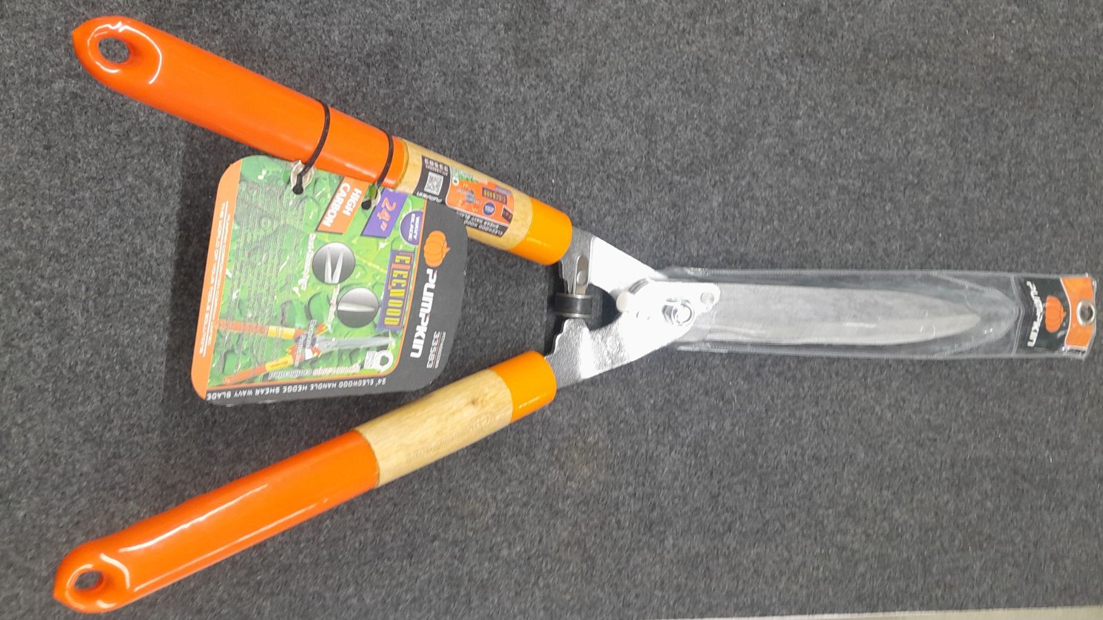 33582 กรรไกรตัดหญ้าด้ามไม้ 24" ใบตรง PTT-HS600WS  PUMPKIN