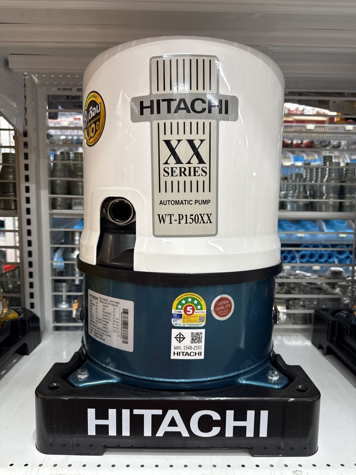 ปั๊มอัตโนมัติ HITACHI 1" WT-P150XX ถังกลม