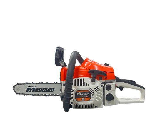 4-2287เครื่องเลื่อยโซ่ยนต์ POWER MAGNUM G11 ส้มขาว (0.8HP) บาร์ 11.5" (กล่องพลาสติก)