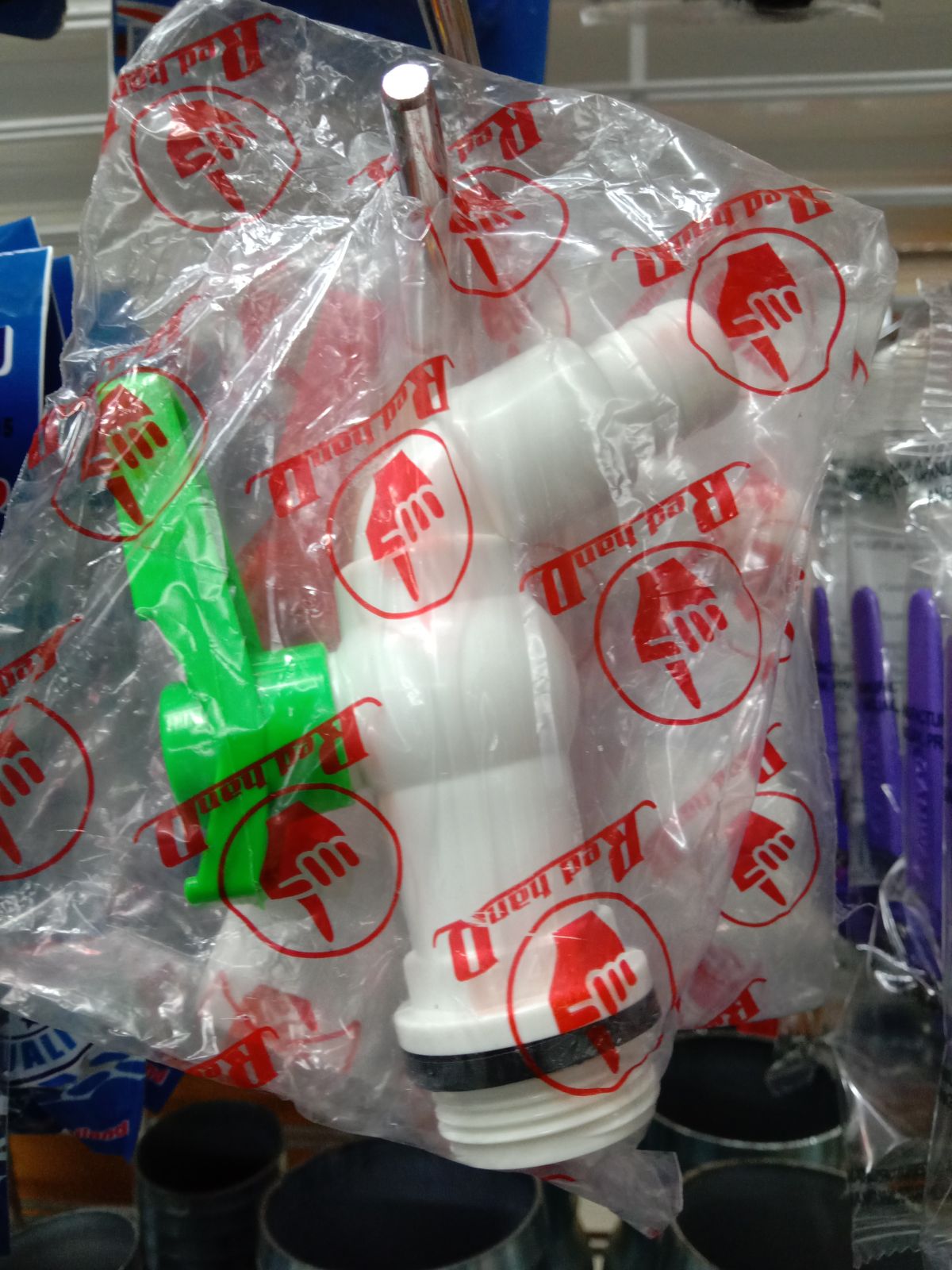 ก๊อกน้ำด้ามแฟนซี PVC ตัวขาว 3/4" (ตรามือ) 52-201PWFH