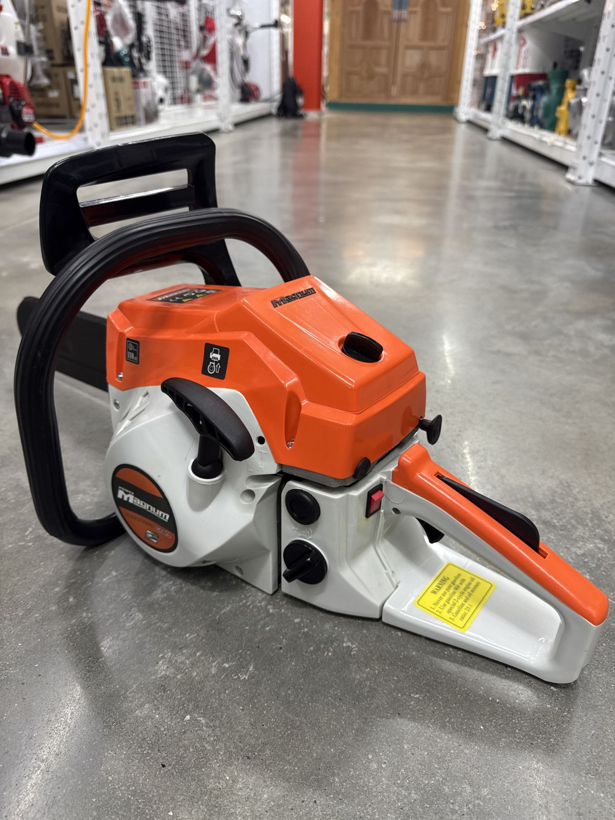 (S)4-2608 เครื่องเลื่อยโซ่ยนต์ POWER MAGNUM GTR9 + บาร์ 11.5 ส้มขาว