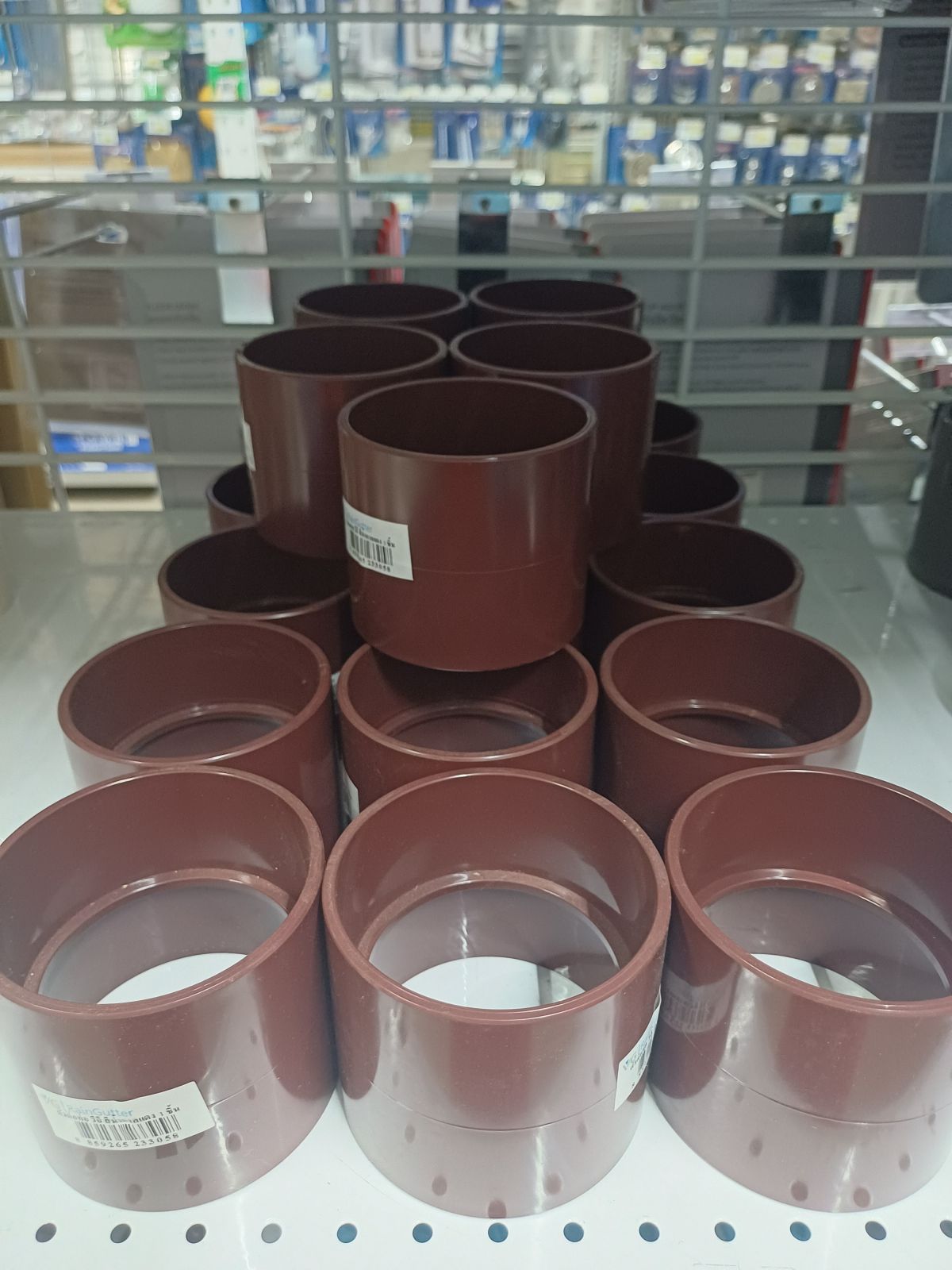 ตัวต่อท่อ (2.5) รางน้ำฝนวีจี สีน้ำตาลแดง