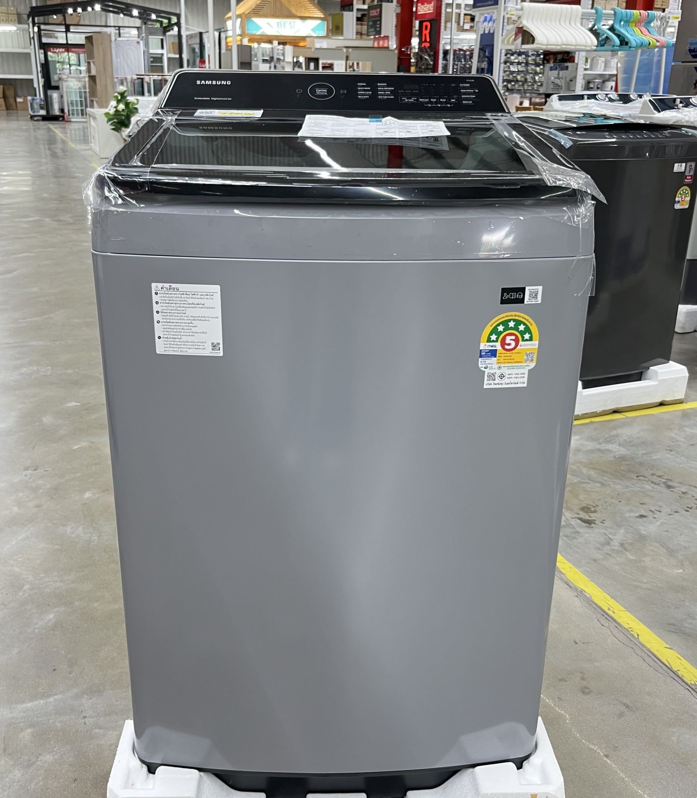 เครื่องซักผ้า 1 ถัง Samsung ขนาด 12 kg WA12CG5441BY-ST