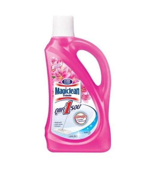 น้ำยาเช็ดทำความสะอาดพื้น มาจิคลีน 900 มล. กลิ่นลิลลี่ บูเก้  (สีชมพู)