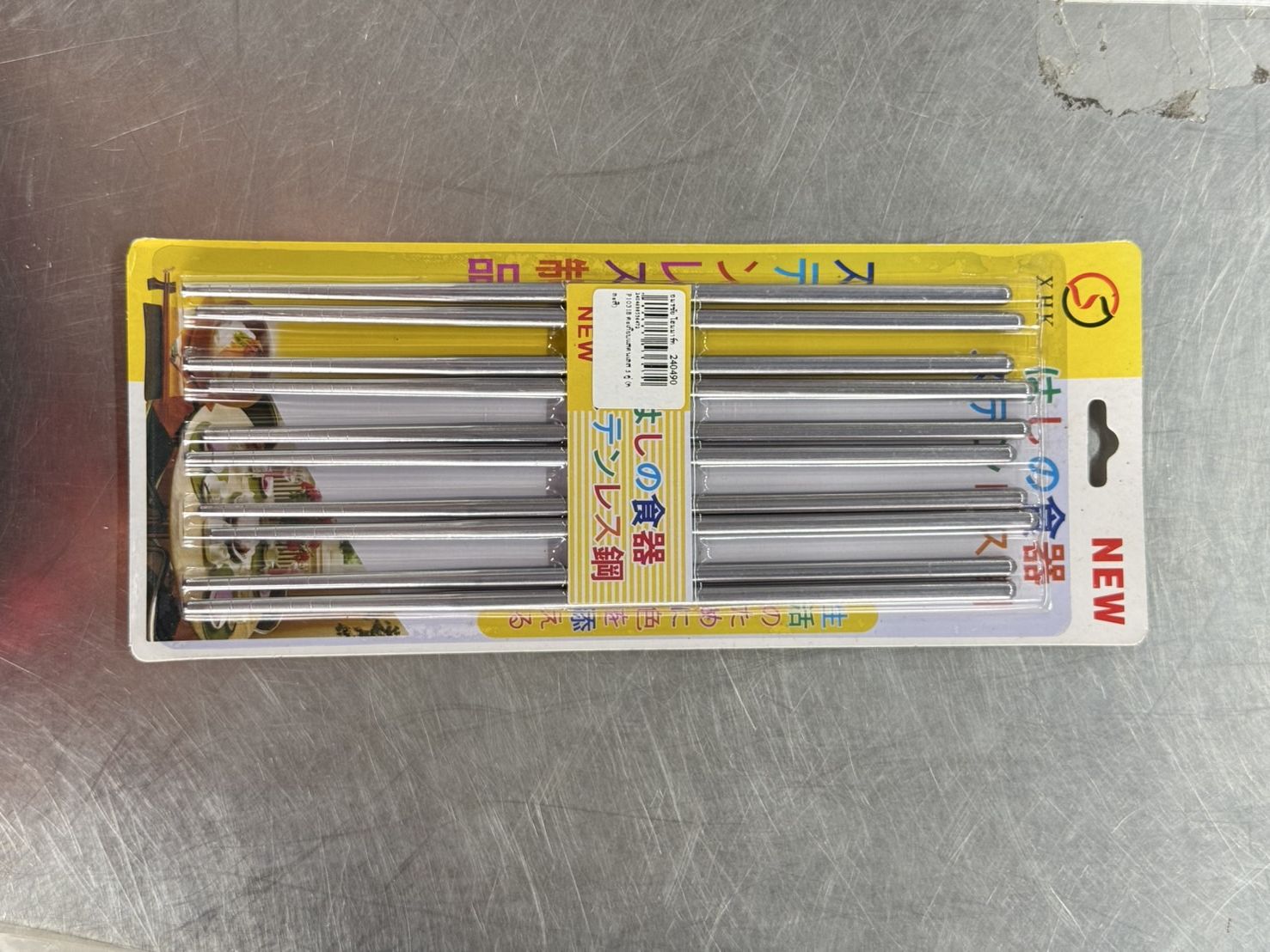 P10318 ตะเกียบแสตนเลส 5 คู่ (คละสี)