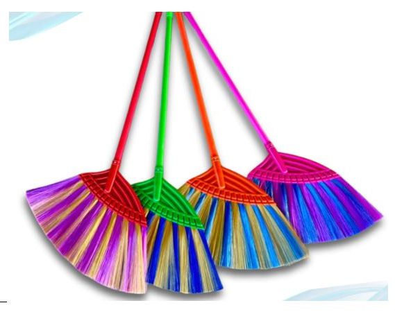 ไม้กวาด สีทองใหญ่(โพลี)