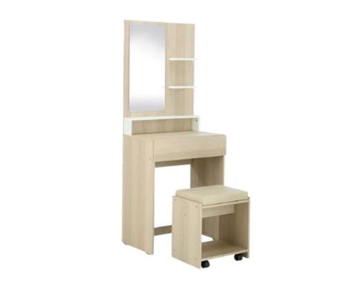 โต๊ะแป้ง+สตูล Champ M02  LW/WT